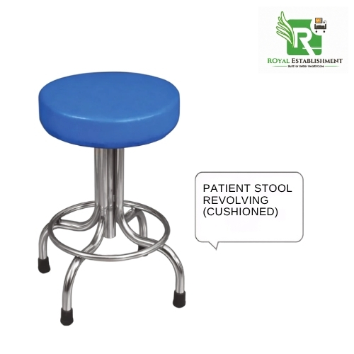 Patient Stool Revolving (Cushioned) - Stainless Steel